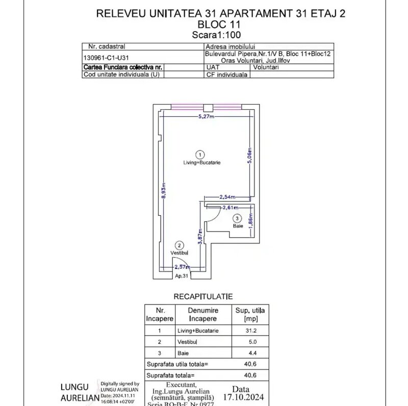 Pipera garsoniera mobilata& utilata  Ivory Residence  Rond OMV Pipera